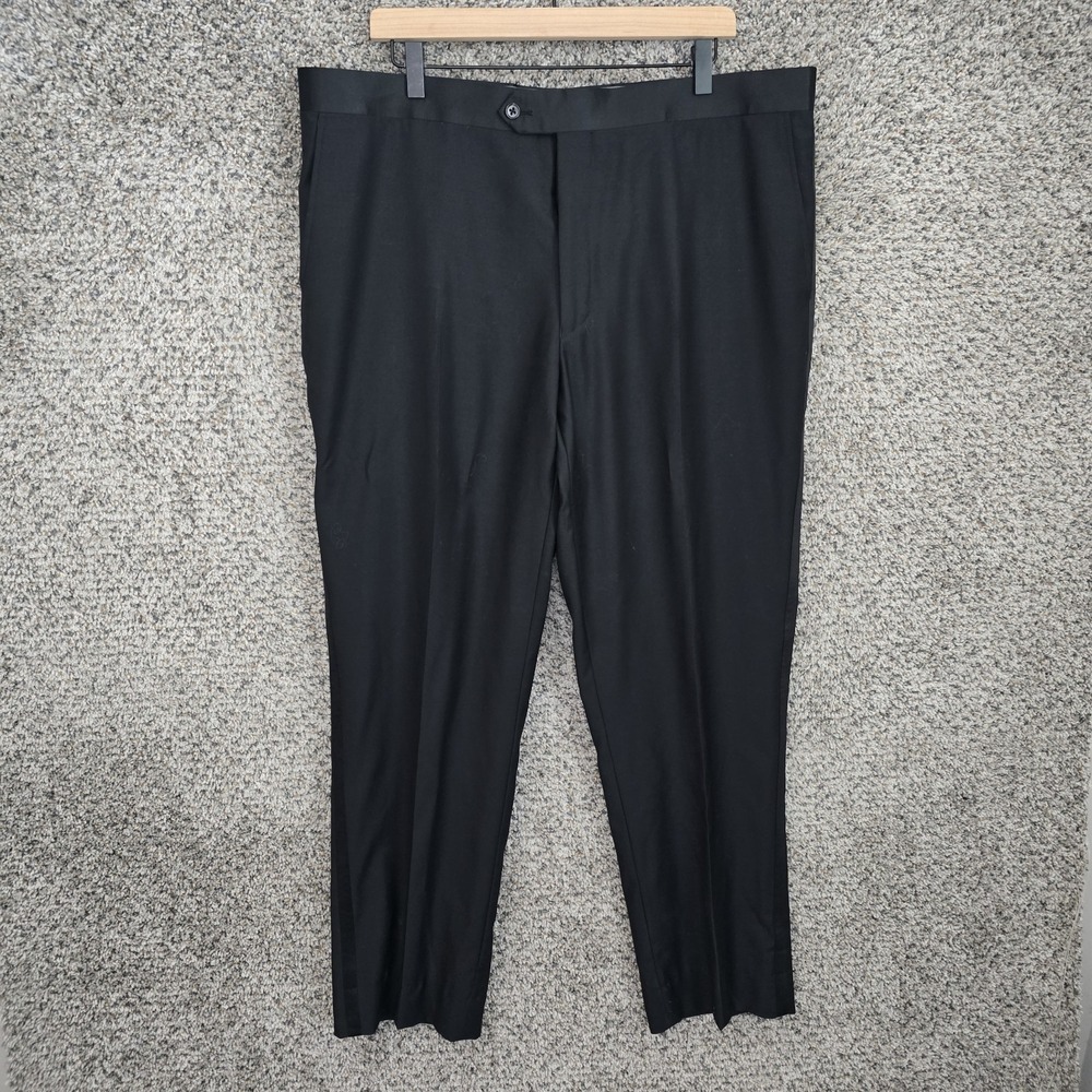 Tiglio Luxe Dress Pants Mens 40 Regular 2000 Black Super 150s Wool Italy Formal